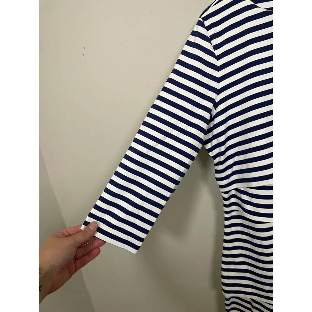 J. McLaughlin Nicola‎ Sheath Dress In Navy and White Stripe Size XL
